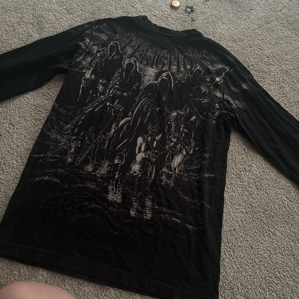 Affliction Black Graphic Long Sleeve Tee